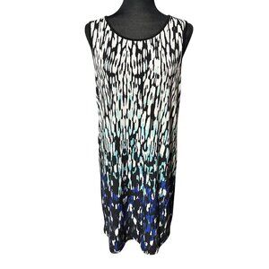 Banana Republic Sleeveless Slip Dress L Petite Gradient Black White Blue